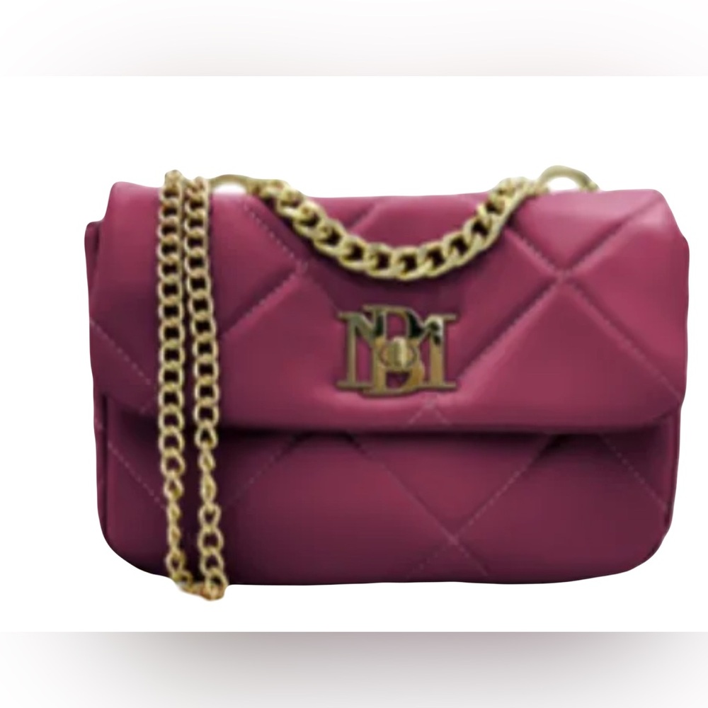 Elegant Quilted Badgley Mischka Wine Colored Handbag NWT Gift Ready
